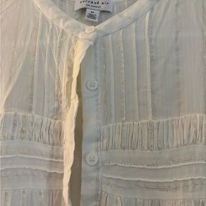 Current Air White Mini Dress with Gold Metallic Stripes